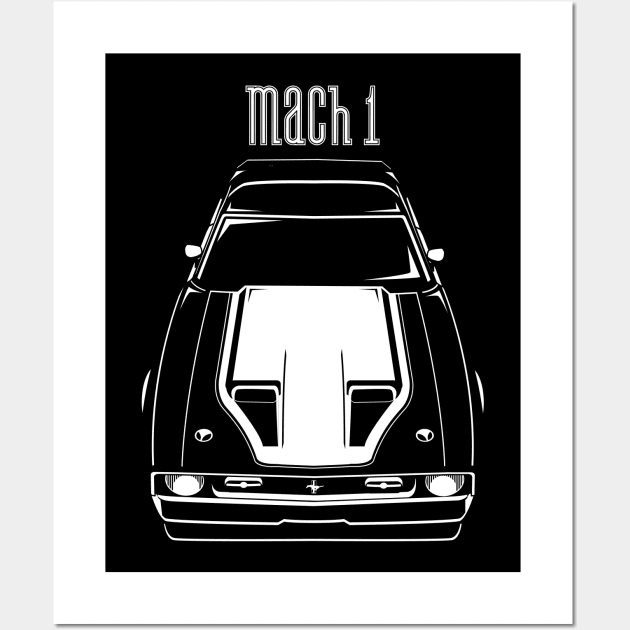 Ford Mustang Mach 1 1971-1972 - White Stripe Wall Art by V8social